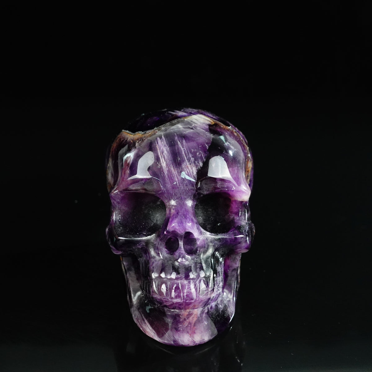4.5" Amethyst Crystal Skull Carving - Unique Piece #AM07