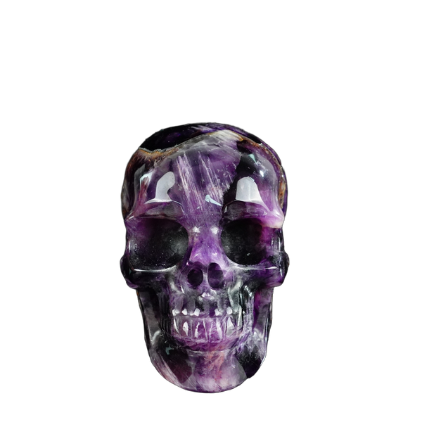 4.5" Amethyst Crystal Skull Carving - Unique Piece #AM07