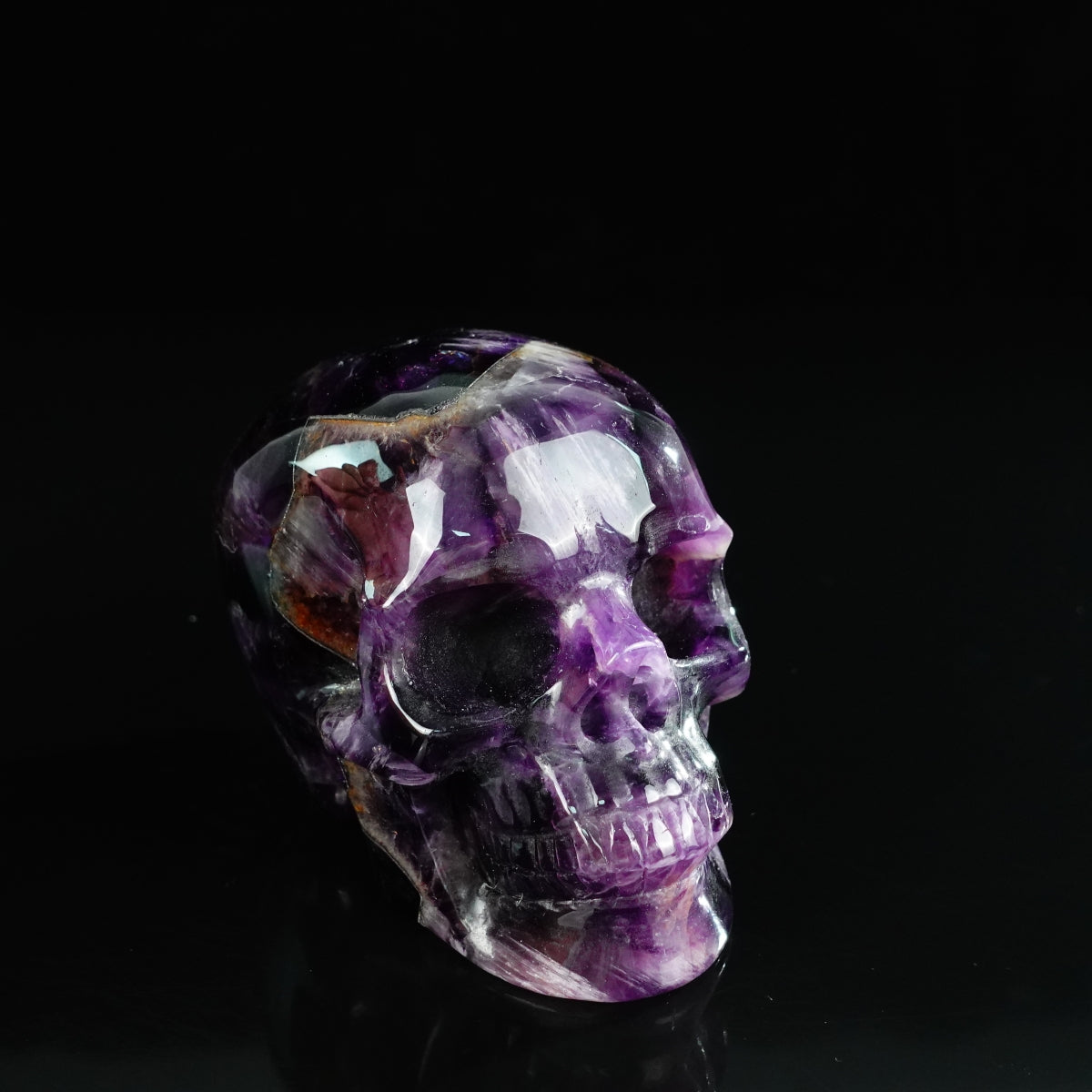 4.5" Amethyst Crystal Skull Carving - Unique Piece #AM07