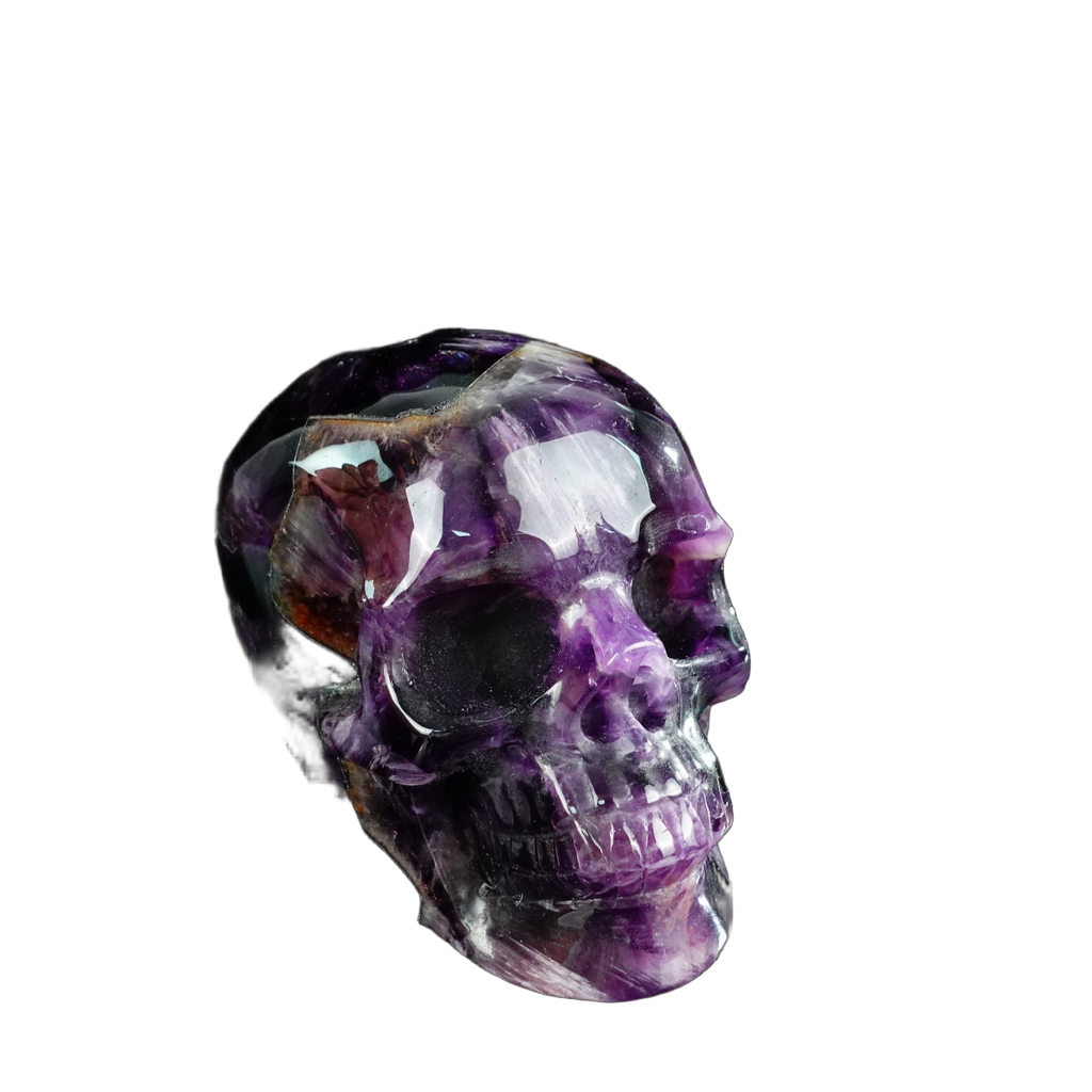 4.5" Amethyst Crystal Skull Carving - Unique Piece #AM07