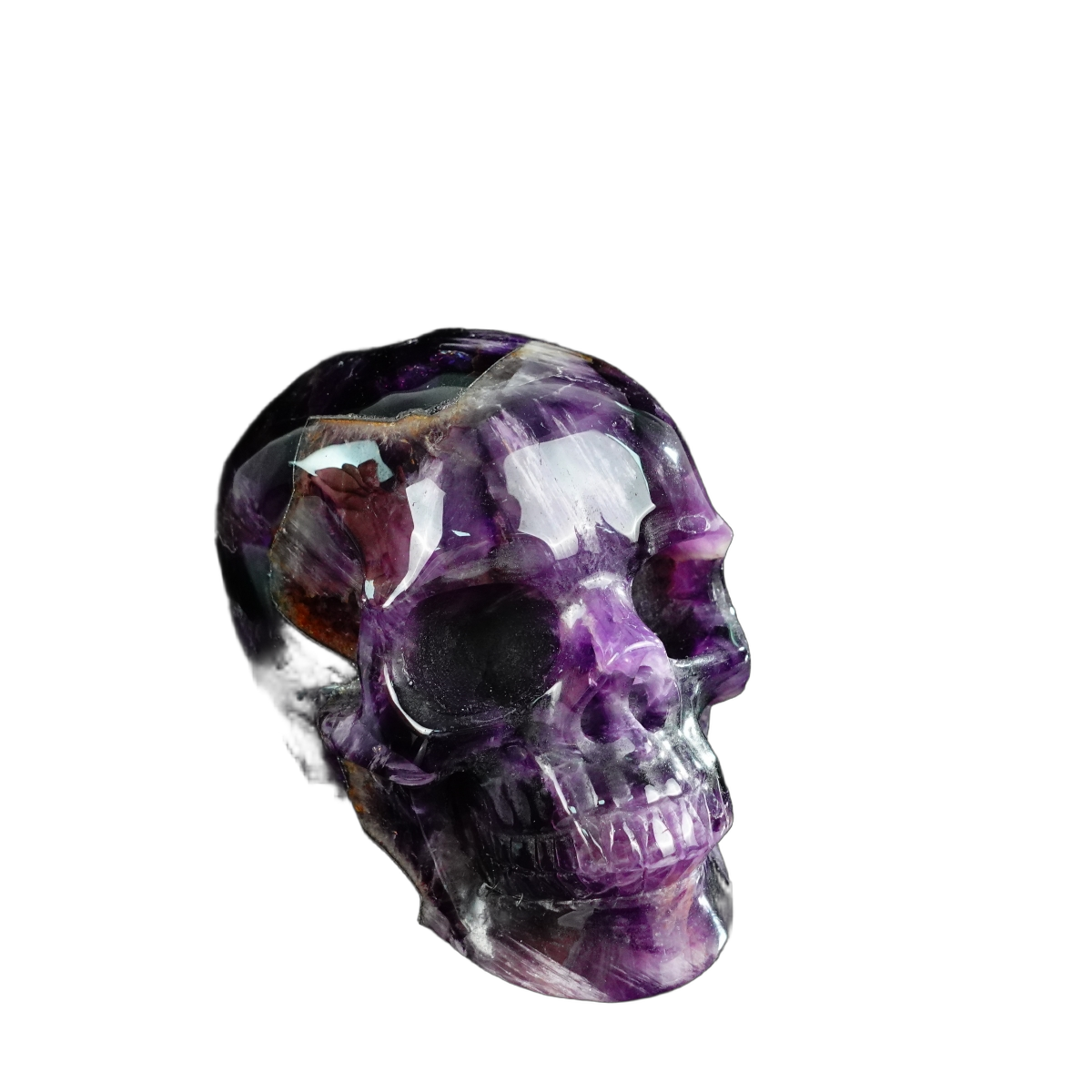 4.5" Amethyst Crystal Skull Carving - Unique Piece #AM07