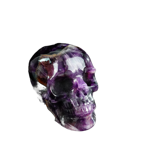 4.5" Amethyst Crystal Skull Carving - Unique Piece #AM07 - alternate view
