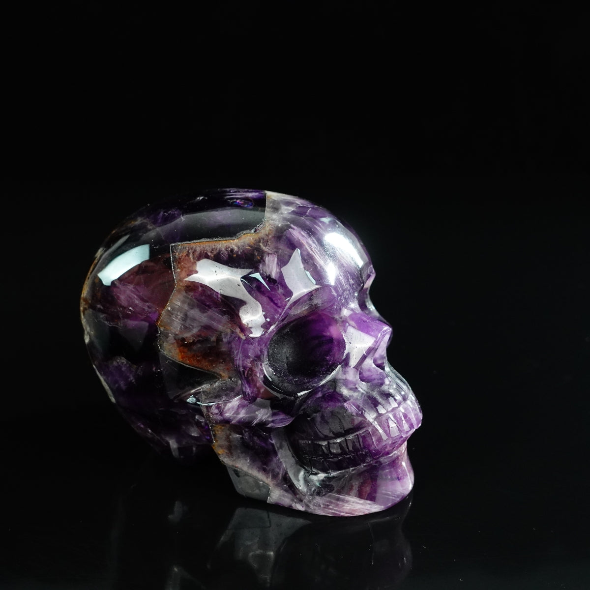 4.5" Amethyst Crystal Skull Carving - Unique Piece #AM07