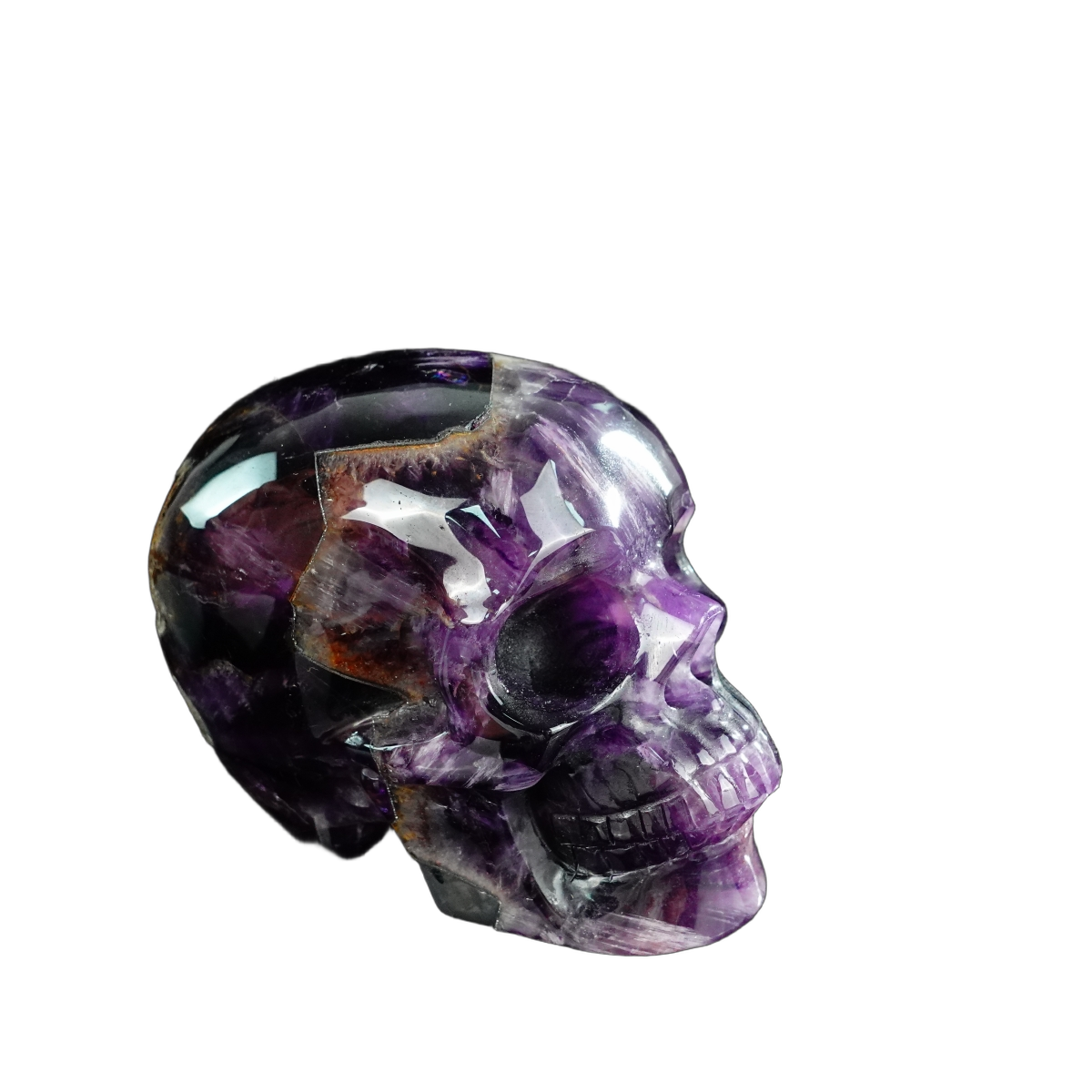 4.5" Amethyst Crystal Skull Carving - Unique Piece #AM07