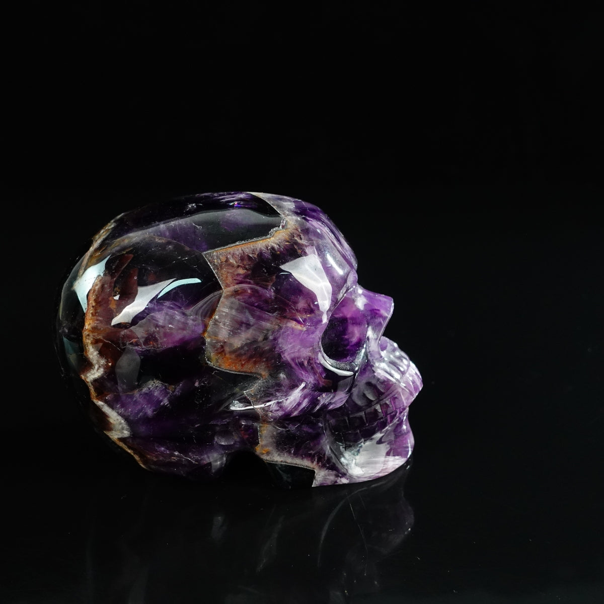 4.5" Amethyst Crystal Skull Carving - Unique Piece #AM07