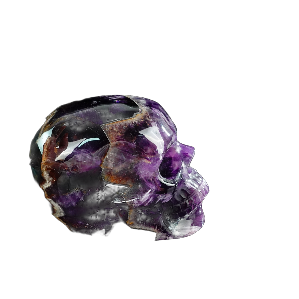 4.5" Amethyst Crystal Skull Carving - Unique Piece #AM07