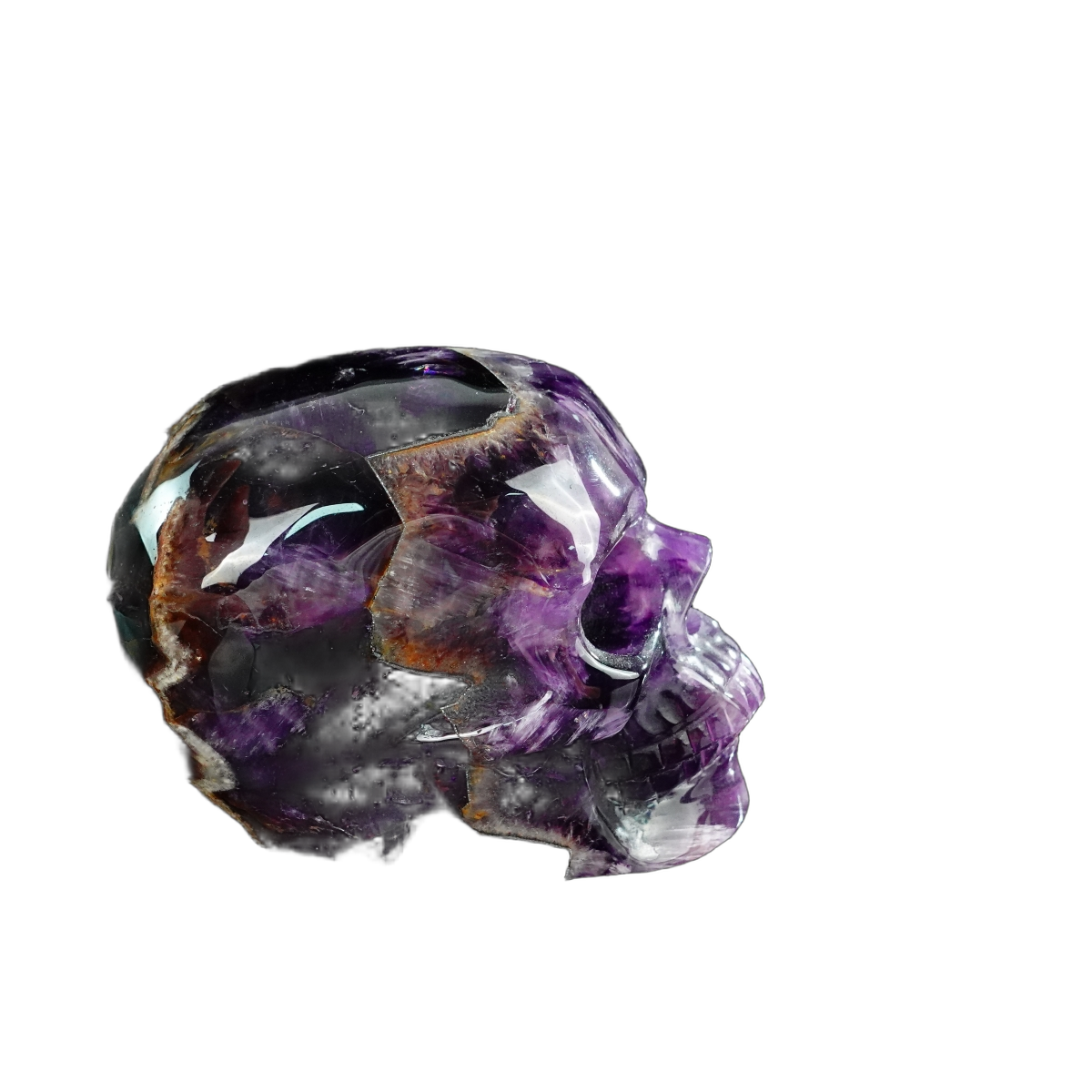4.5" Amethyst Crystal Skull Carving - Unique Piece #AM07