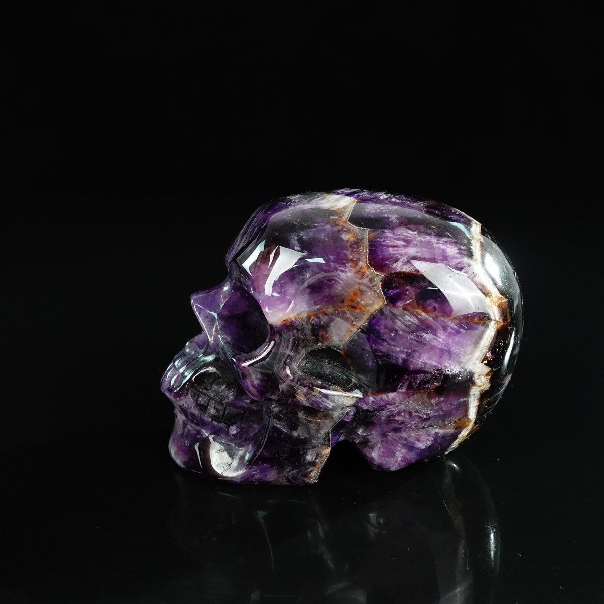4.5" Amethyst Crystal Skull Carving - Unique Piece #AM07