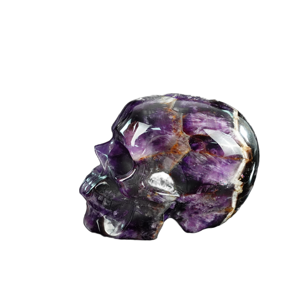 4.5" Amethyst Crystal Skull Carving - Unique Piece #AM07