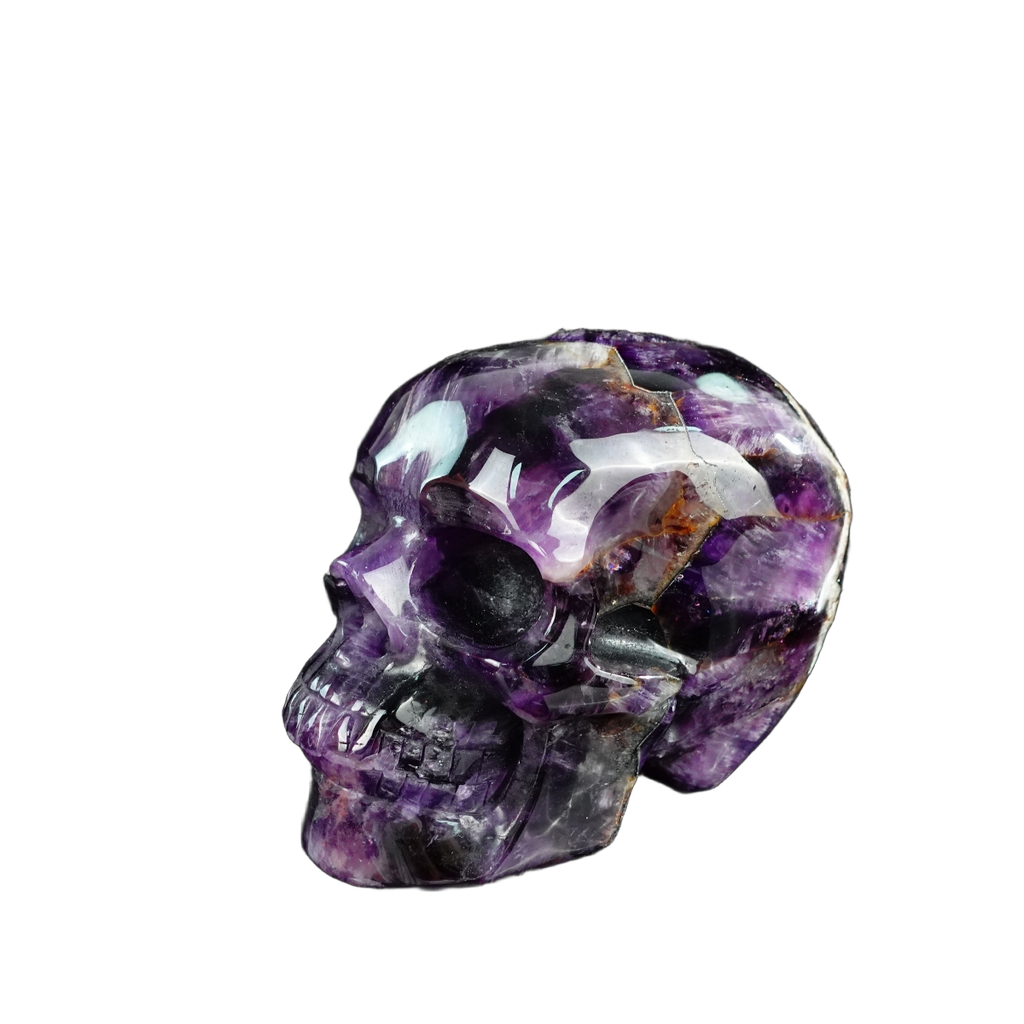 4.5" Amethyst Crystal Skull Carving - Unique Piece #AM07