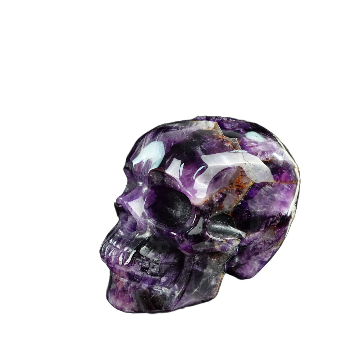 4.5" Amethyst Crystal Skull Carving - Unique Piece #AM07