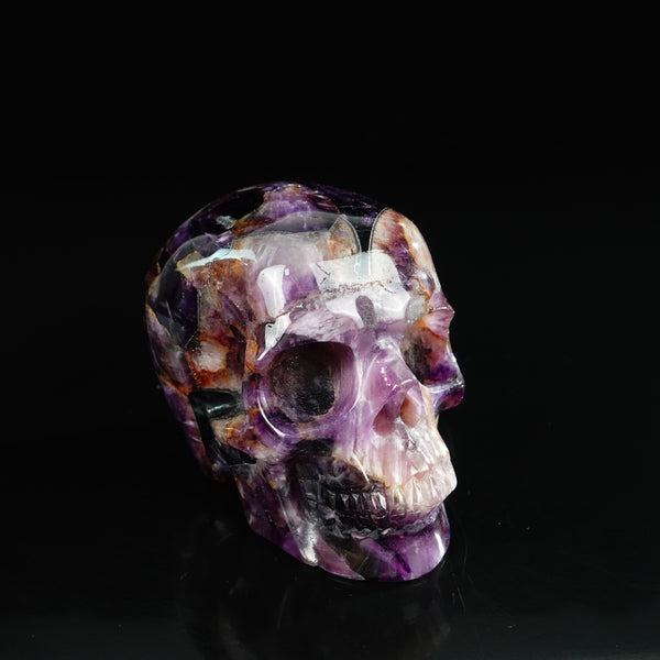 4.5" Amethyst Crystal Skull Carving - Unique Piece #AM08 - alternate view