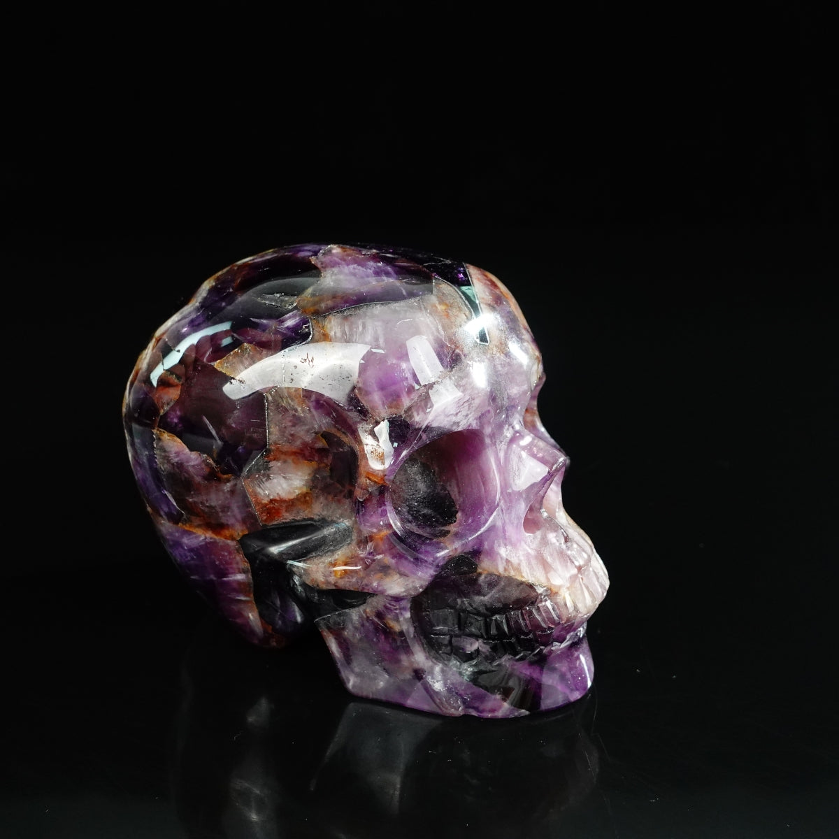 4.5" Amethyst Crystal Skull Carving - Unique Piece #AM08