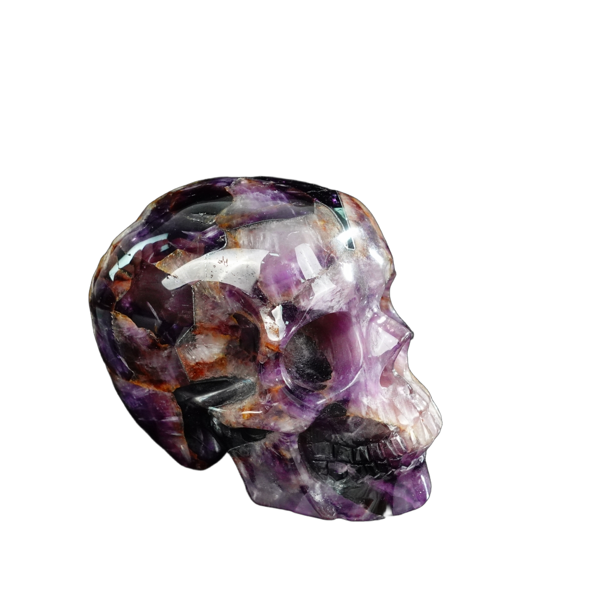 4.5" Amethyst Crystal Skull Carving - Unique Piece #AM08