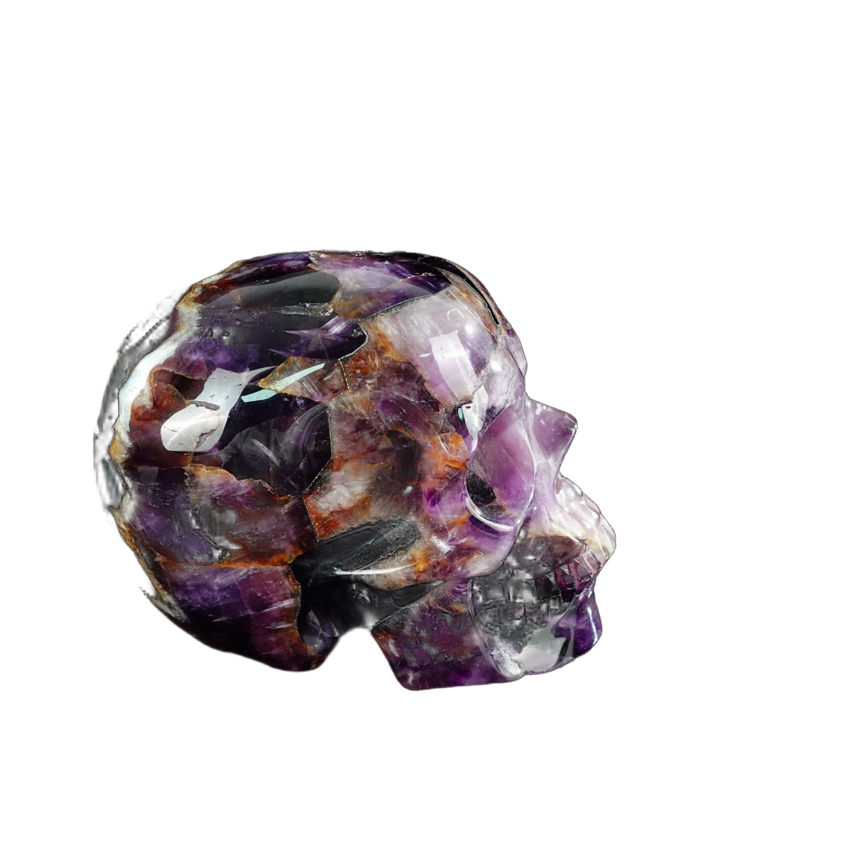4.5" Amethyst Crystal Skull Carving - Unique Piece #AM08