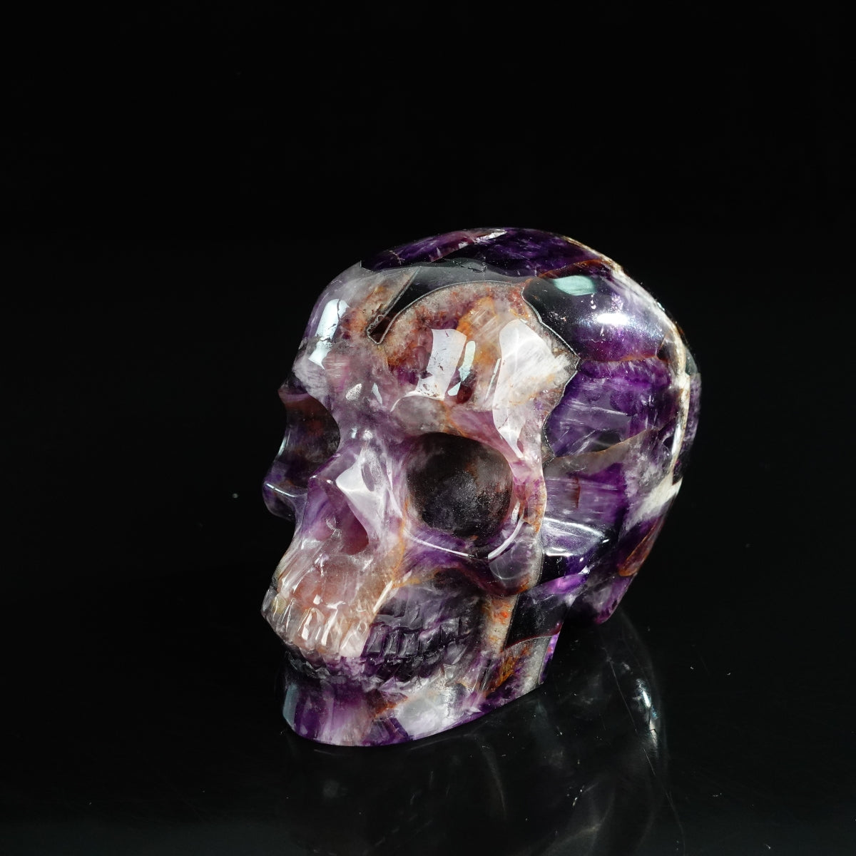 4.5" Amethyst Crystal Skull Carving - Unique Piece #AM08