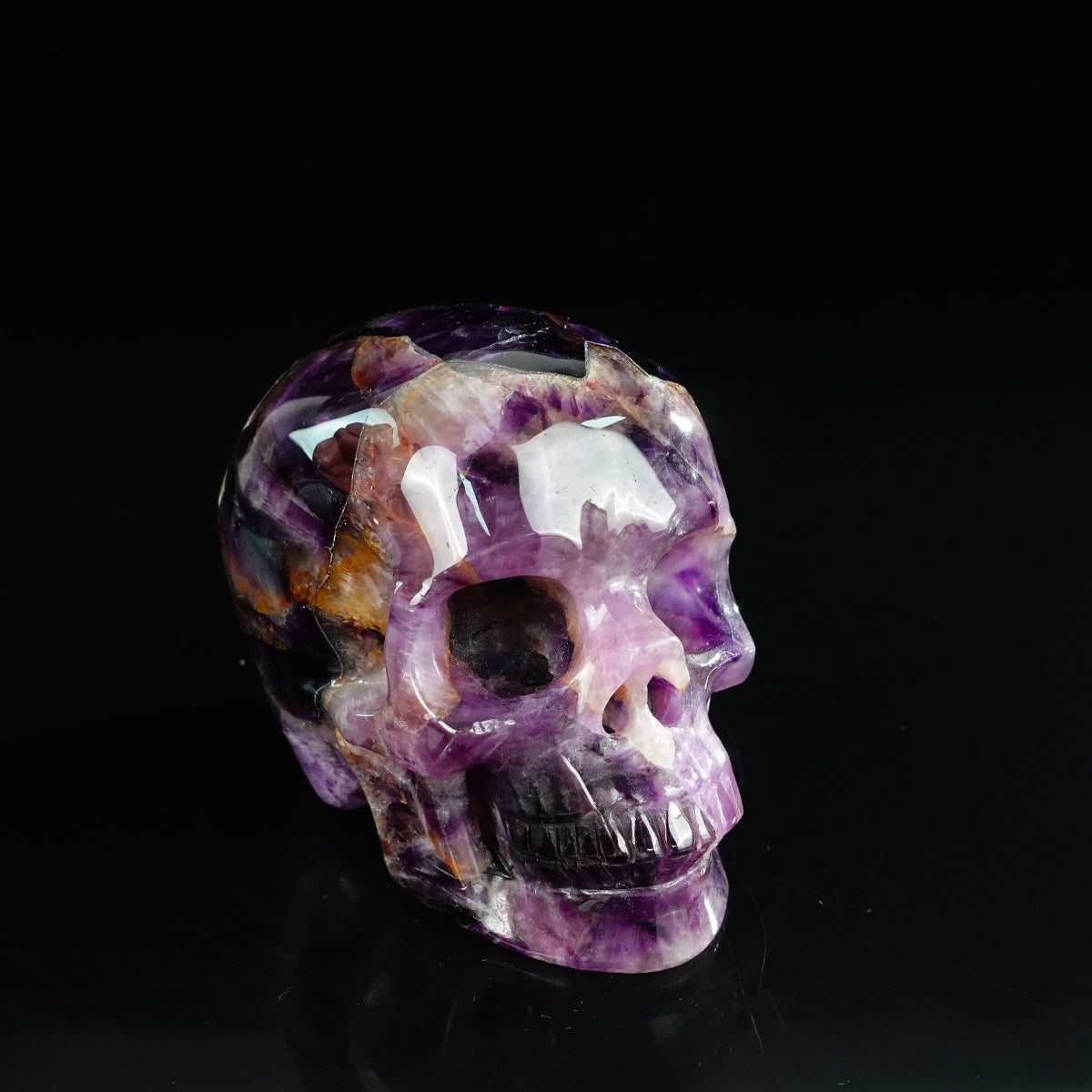 4.5" Amethyst Crystal Skull Carving - Unique Piece #AM09