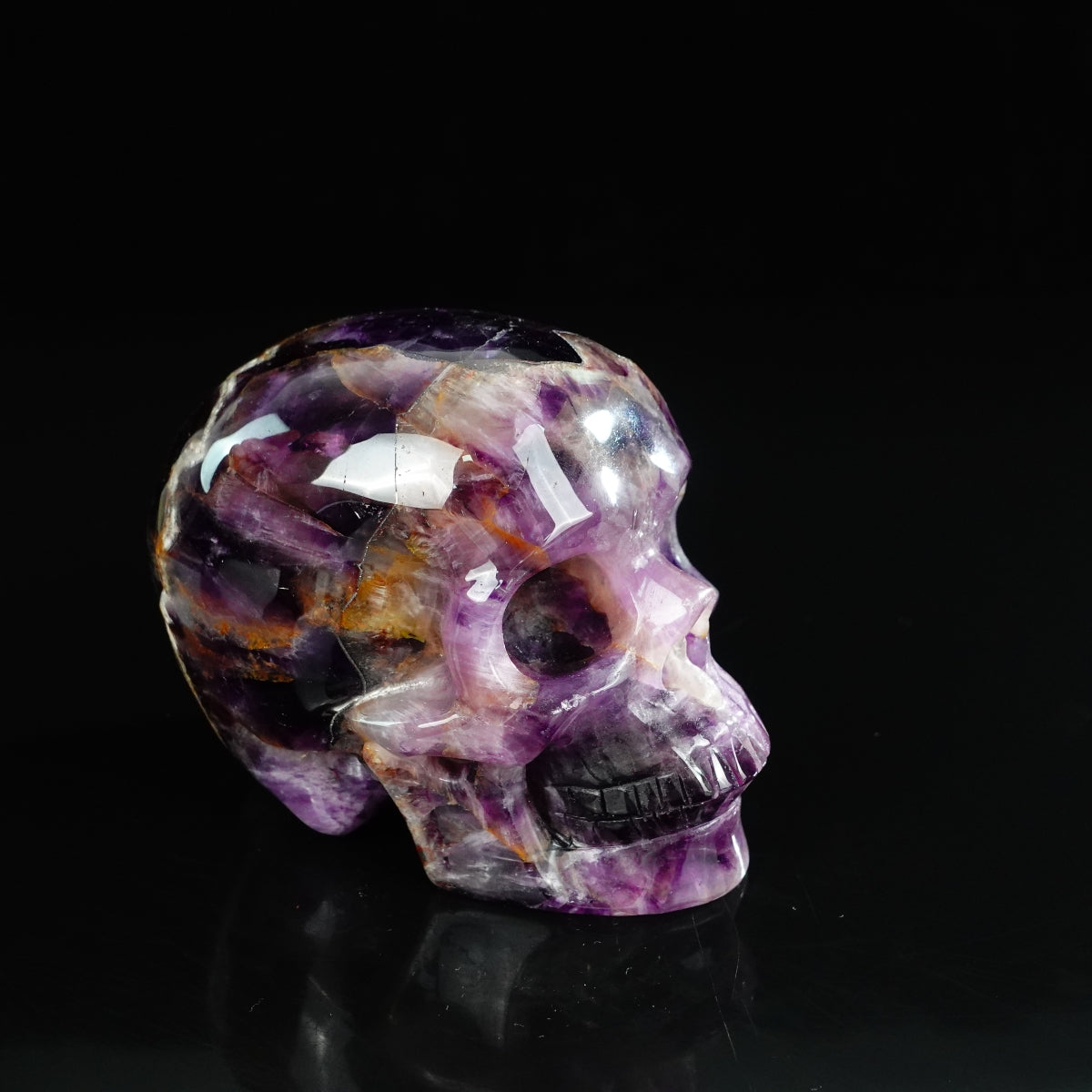 4.5" Amethyst Crystal Skull Carving - Unique Piece #AM09