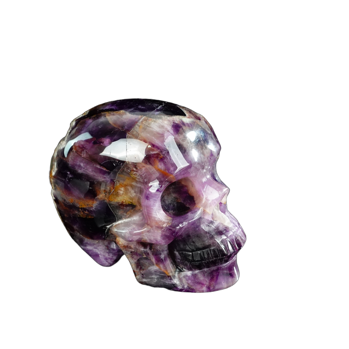 4.5" Amethyst Crystal Skull Carving - Unique Piece #AM09