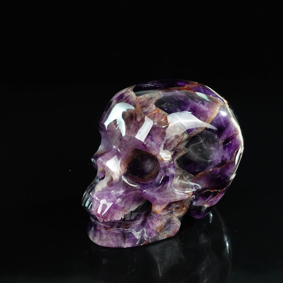 4.5" Amethyst Crystal Skull Carving - Unique Piece #AM09