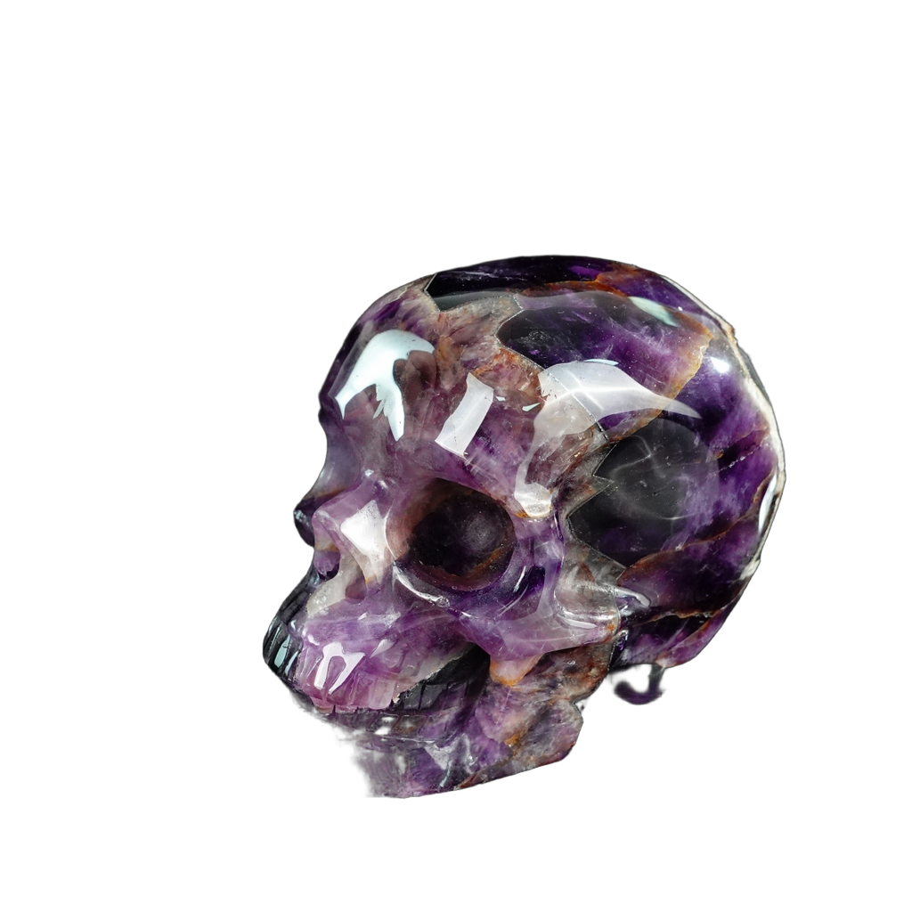 4.5" Amethyst Crystal Skull Carving - Unique Piece #AM09
