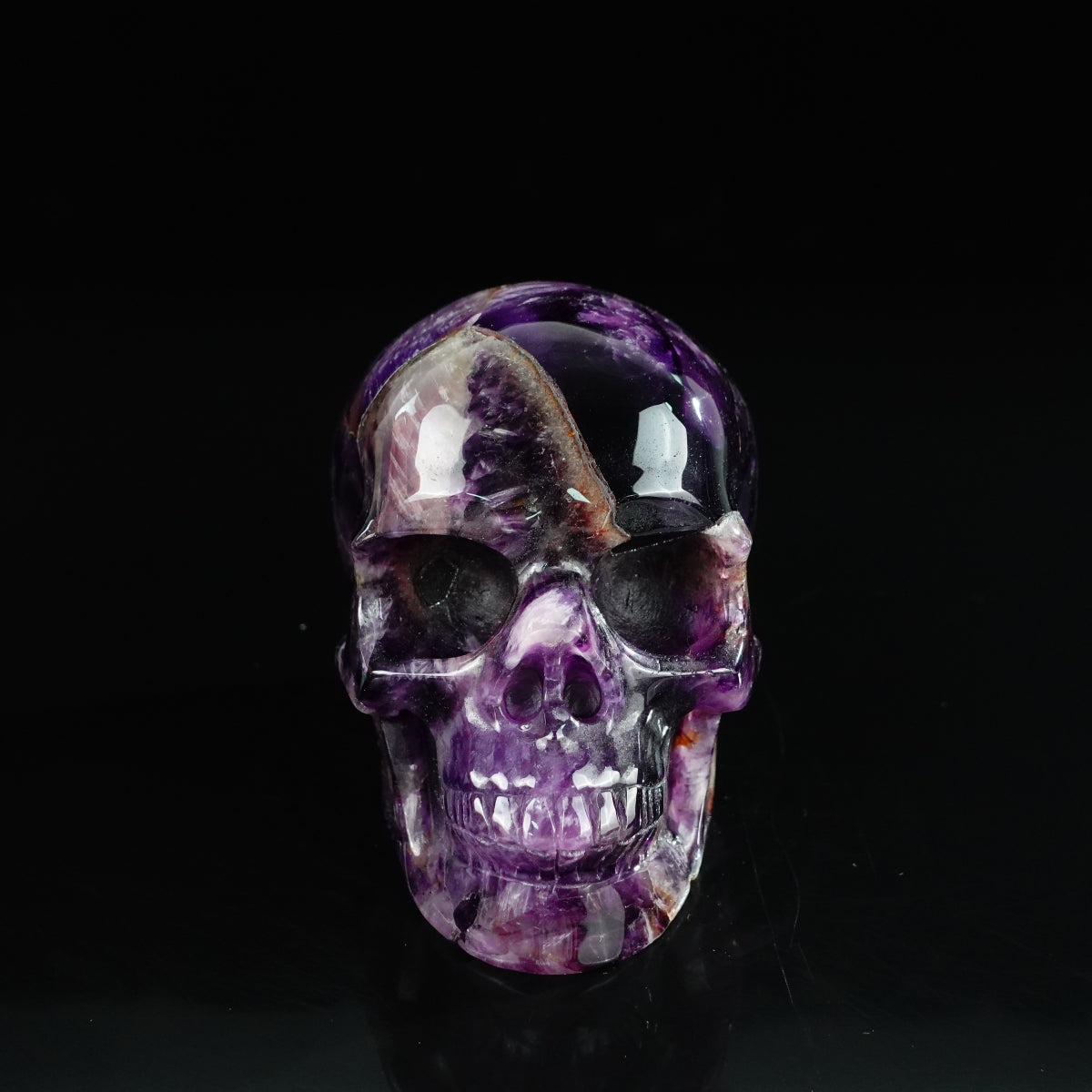 4.5" Amethyst Crystal Skull Carving - Unique Piece #AM10