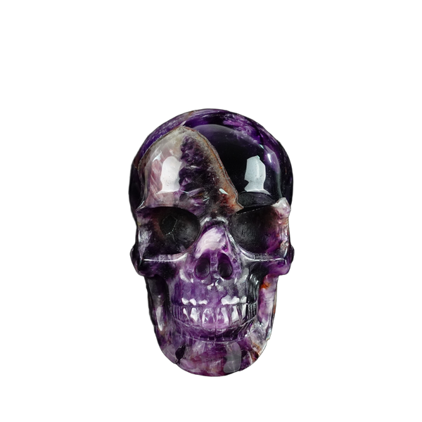 4.5" Amethyst Crystal Skull Carving - Unique Piece #AM10
