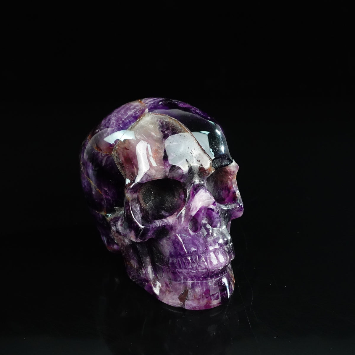 4.5" Amethyst Crystal Skull Carving - Unique Piece #AM10