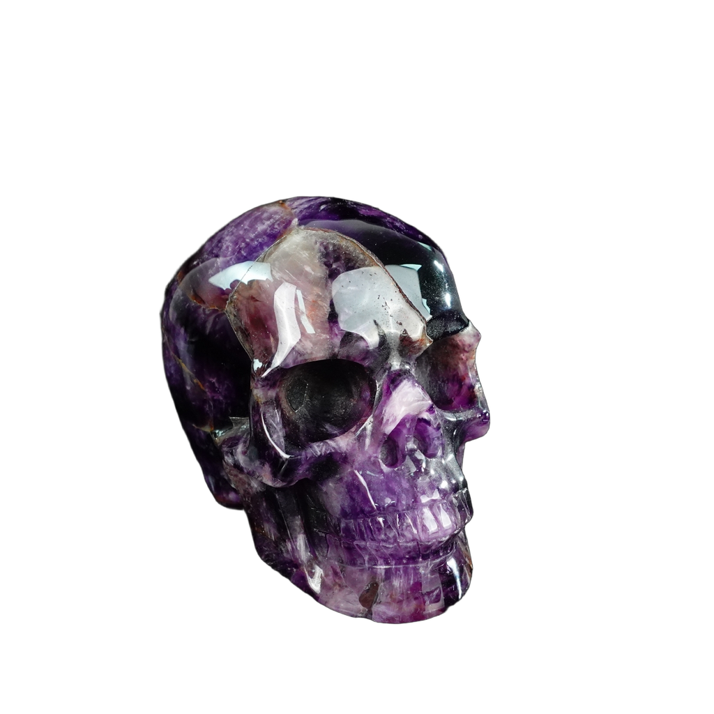 4.5" Amethyst Crystal Skull Carving - Unique Piece #AM10