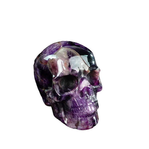 4.5" Amethyst Crystal Skull Carving - Unique Piece #AM10 - alternate view