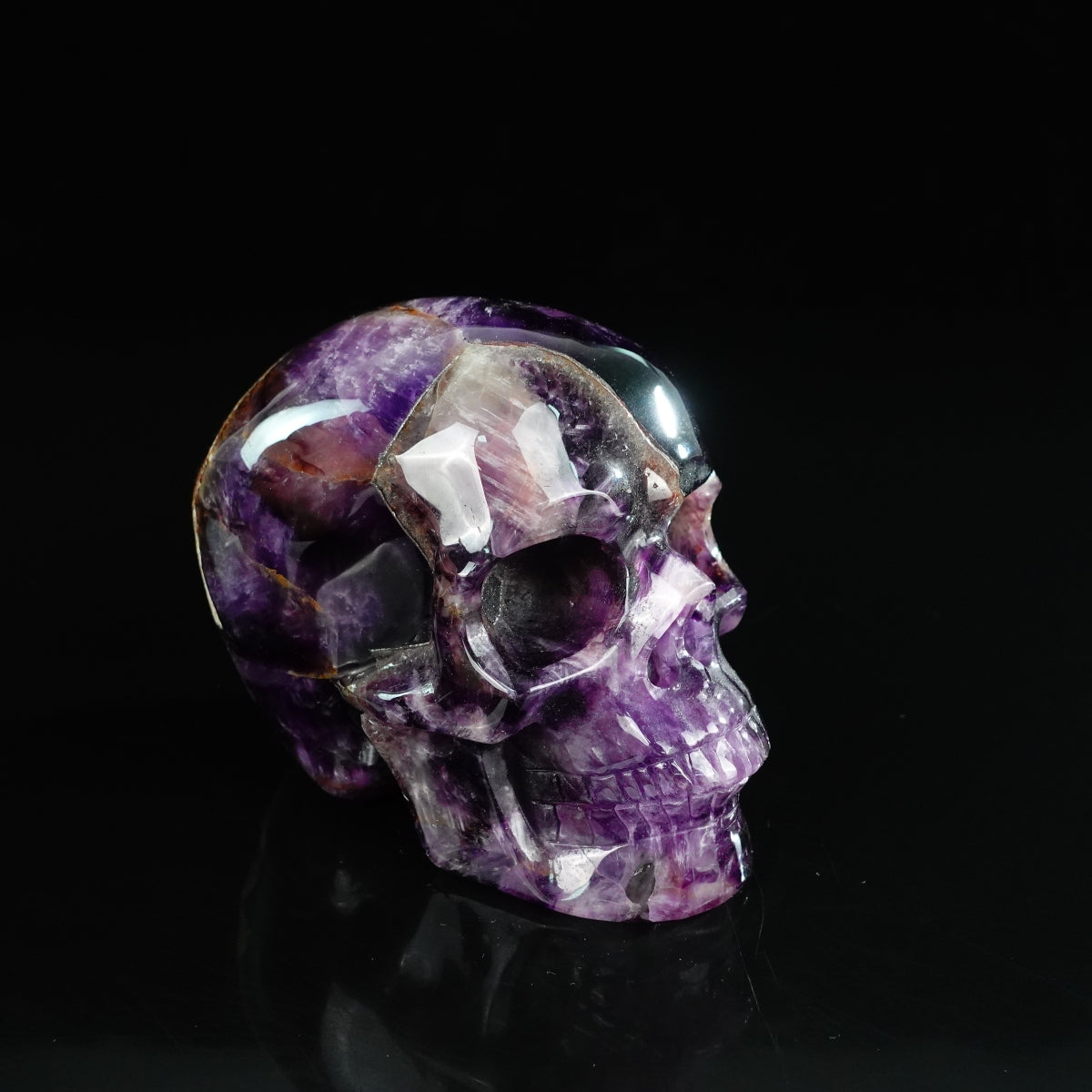 4.5" Amethyst Crystal Skull Carving - Unique Piece #AM10