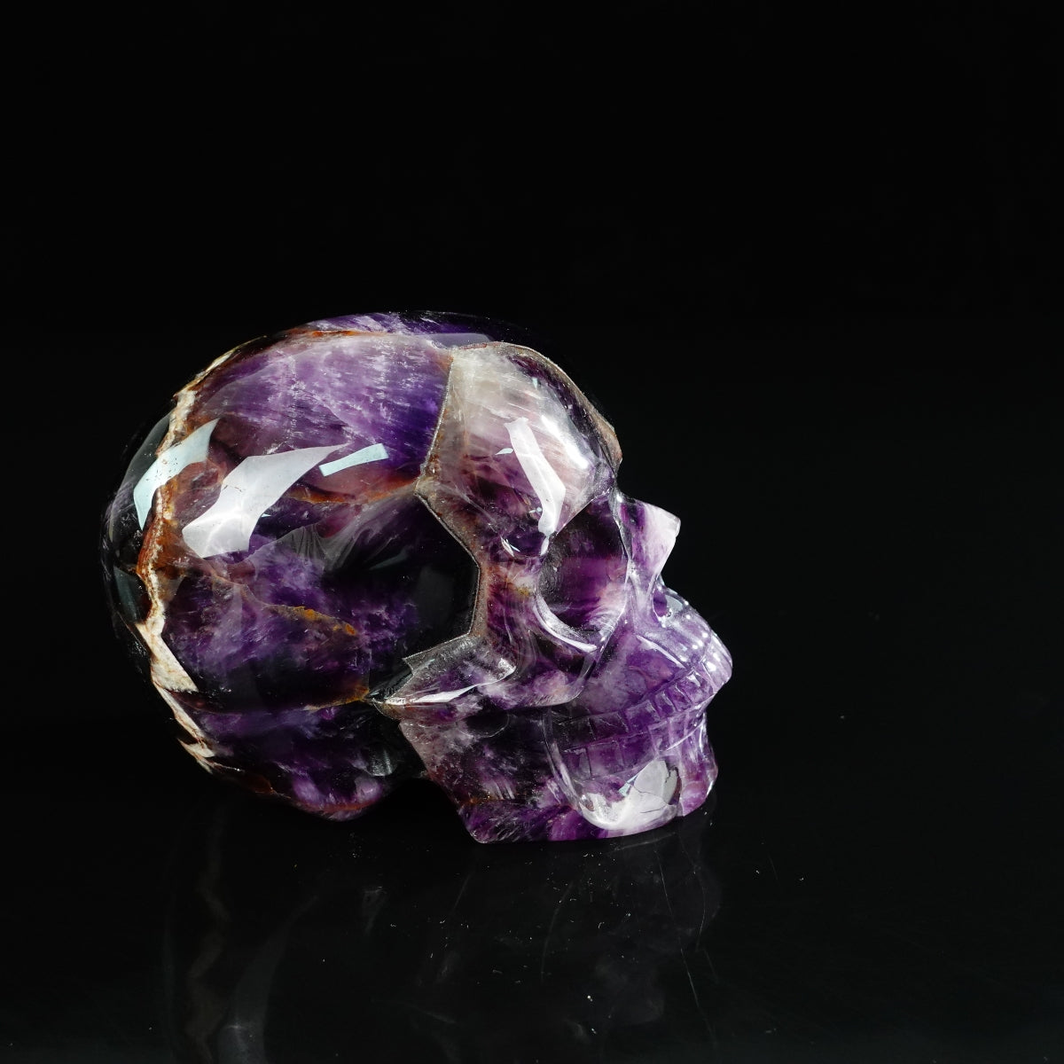 4.5" Amethyst Crystal Skull Carving - Unique Piece #AM10