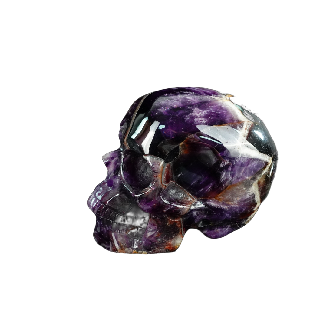 4.5" Amethyst Crystal Skull Carving - Unique Piece #AM10