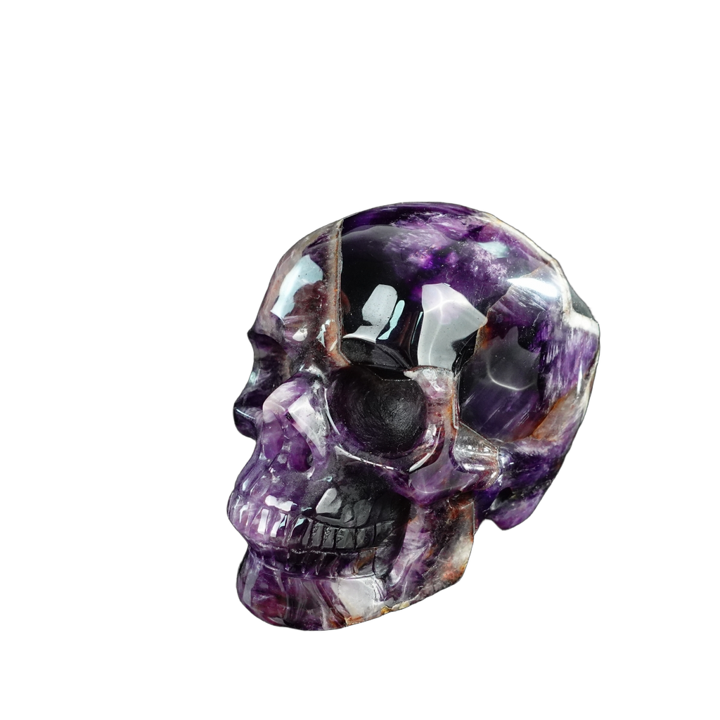 4.5" Amethyst Crystal Skull Carving - Unique Piece #AM10