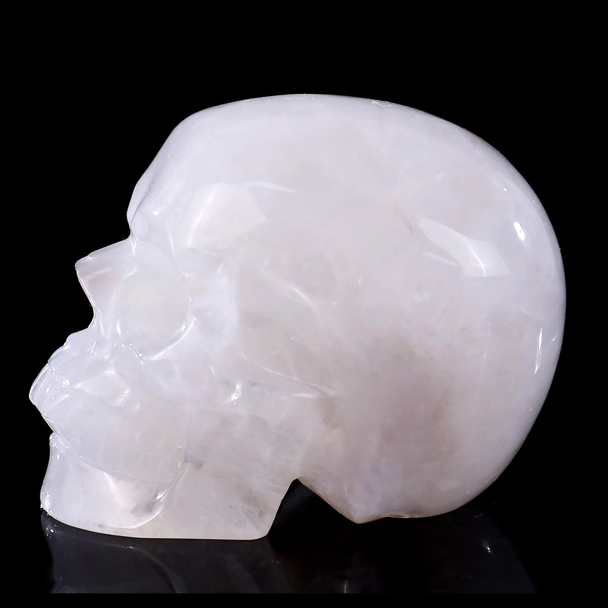 4.5" Angolan Quartz Crystal Skull Carving - Hand Carved Decor