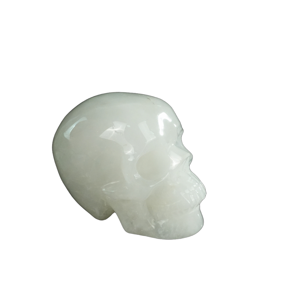 4.5" Angolan Quartz Crystal Skull Carving - Hand Carved Decor