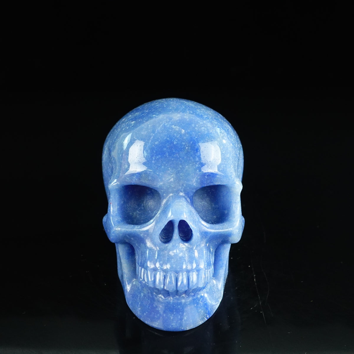4.5" Blue Aventurine Crystal Skull Carving - Unique Piece #BA01