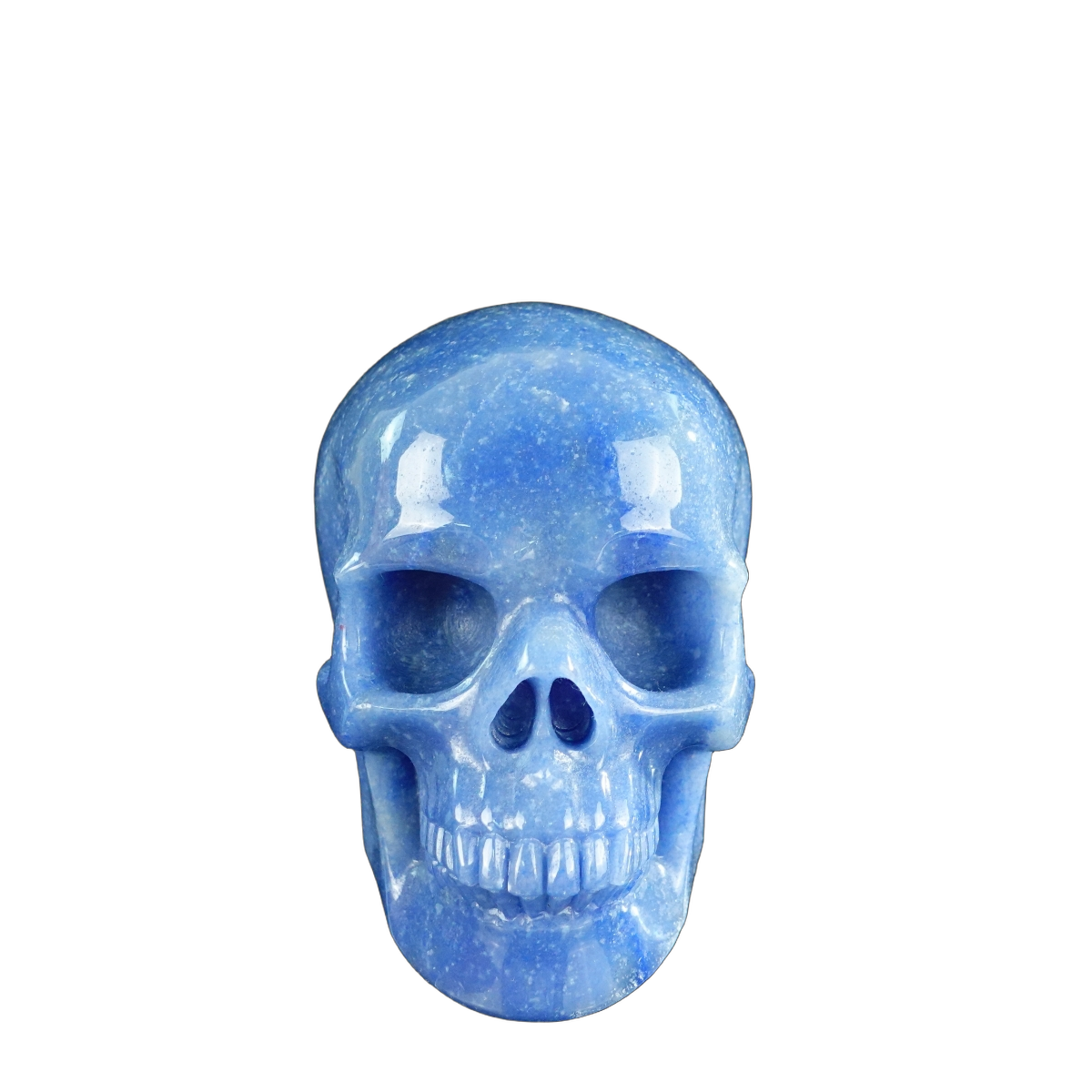 4.5" Blue Aventurine Crystal Skull Carving - Unique Piece #BA01