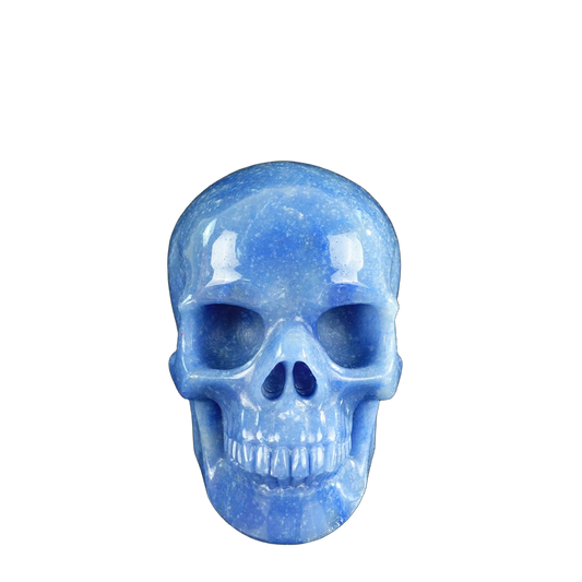 4.5" Blue Aventurine Crystal Skull Carving - Unique Piece #BA01