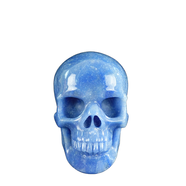 4.5" Blue Aventurine Crystal Skull Carving - Unique Piece #BA01