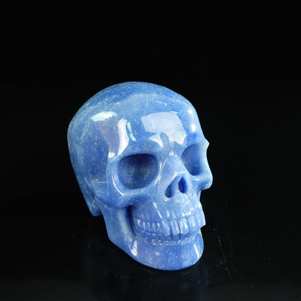 4.5" Blue Aventurine Crystal Skull Carving - Unique Piece #BA01 - alternate view