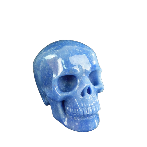 4.5" Blue Aventurine Crystal Skull Carving - Unique Piece #BA01 - alternate view