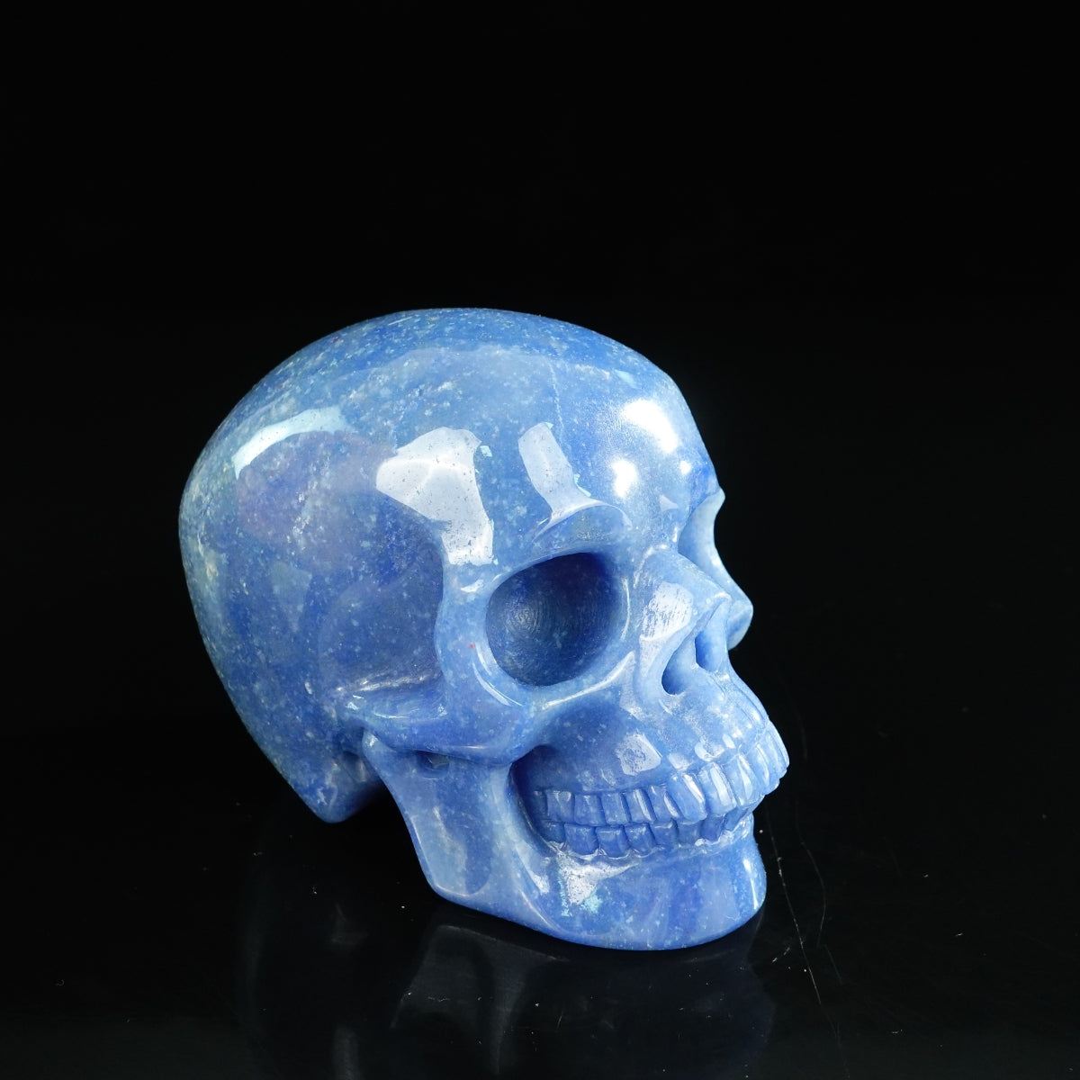 4.5" Blue Aventurine Crystal Skull Carving - Unique Piece #BA01