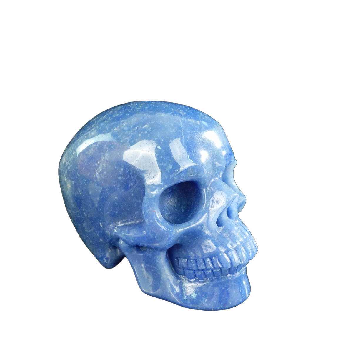 4.5" Blue Aventurine Crystal Skull Carving - Unique Piece #BA01