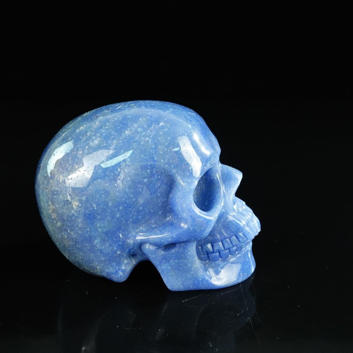 4.5" Blue Aventurine Crystal Skull Carving - Unique Piece #BA01