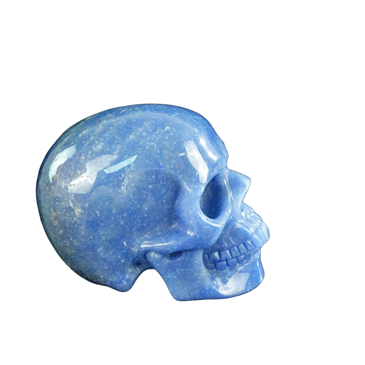 4.5" Blue Aventurine Crystal Skull Carving - Unique Piece #BA01