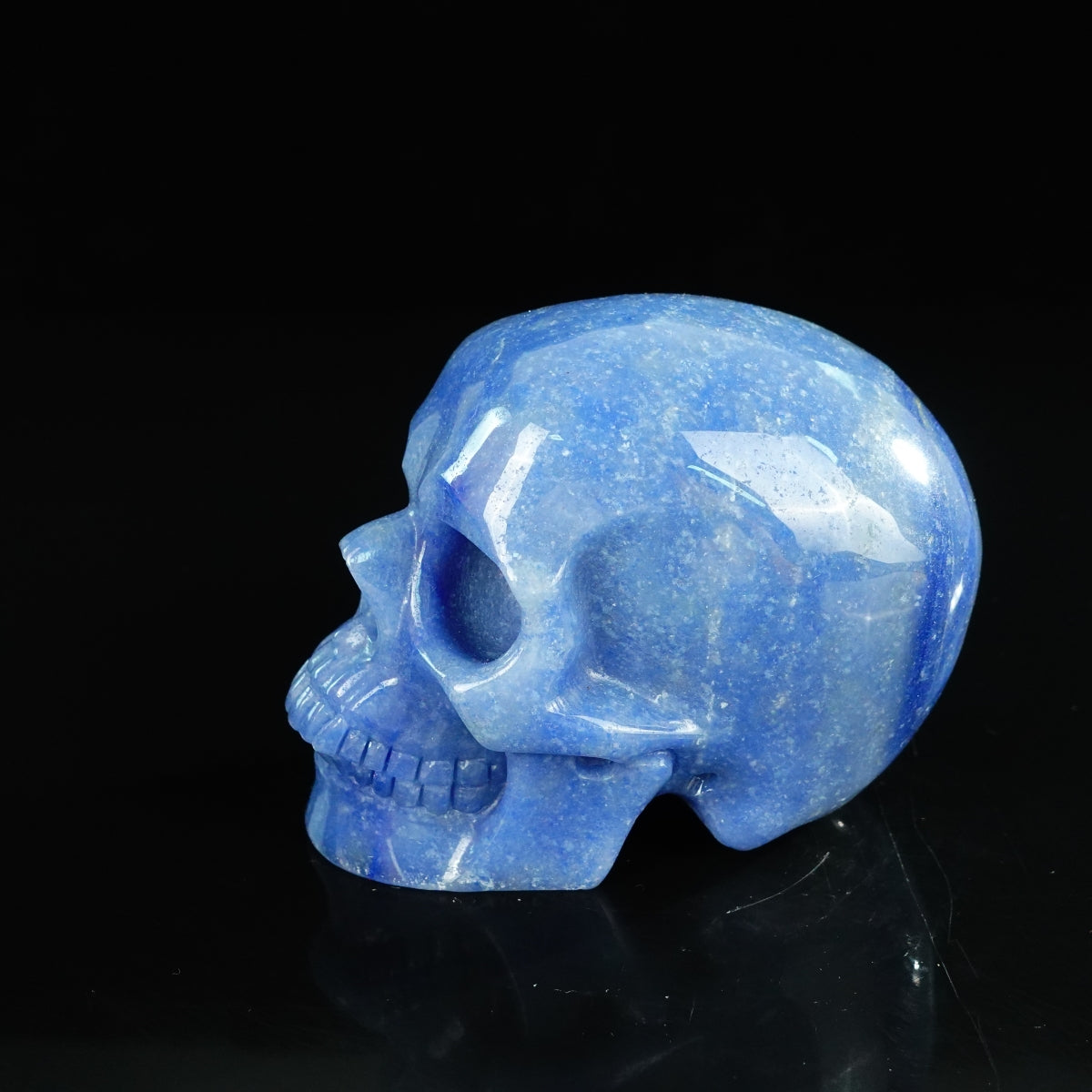 4.5" Blue Aventurine Crystal Skull Carving - Unique Piece #BA01