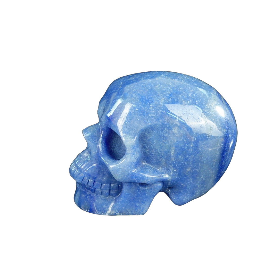4.5" Blue Aventurine Crystal Skull Carving - Unique Piece #BA01