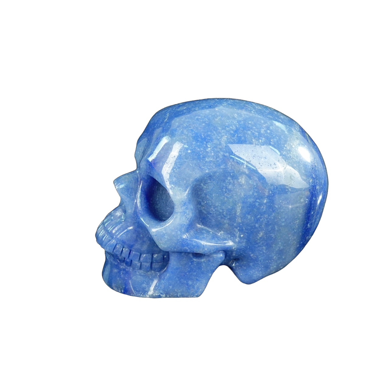 4.5" Blue Aventurine Crystal Skull Carving - Unique Piece #BA01
