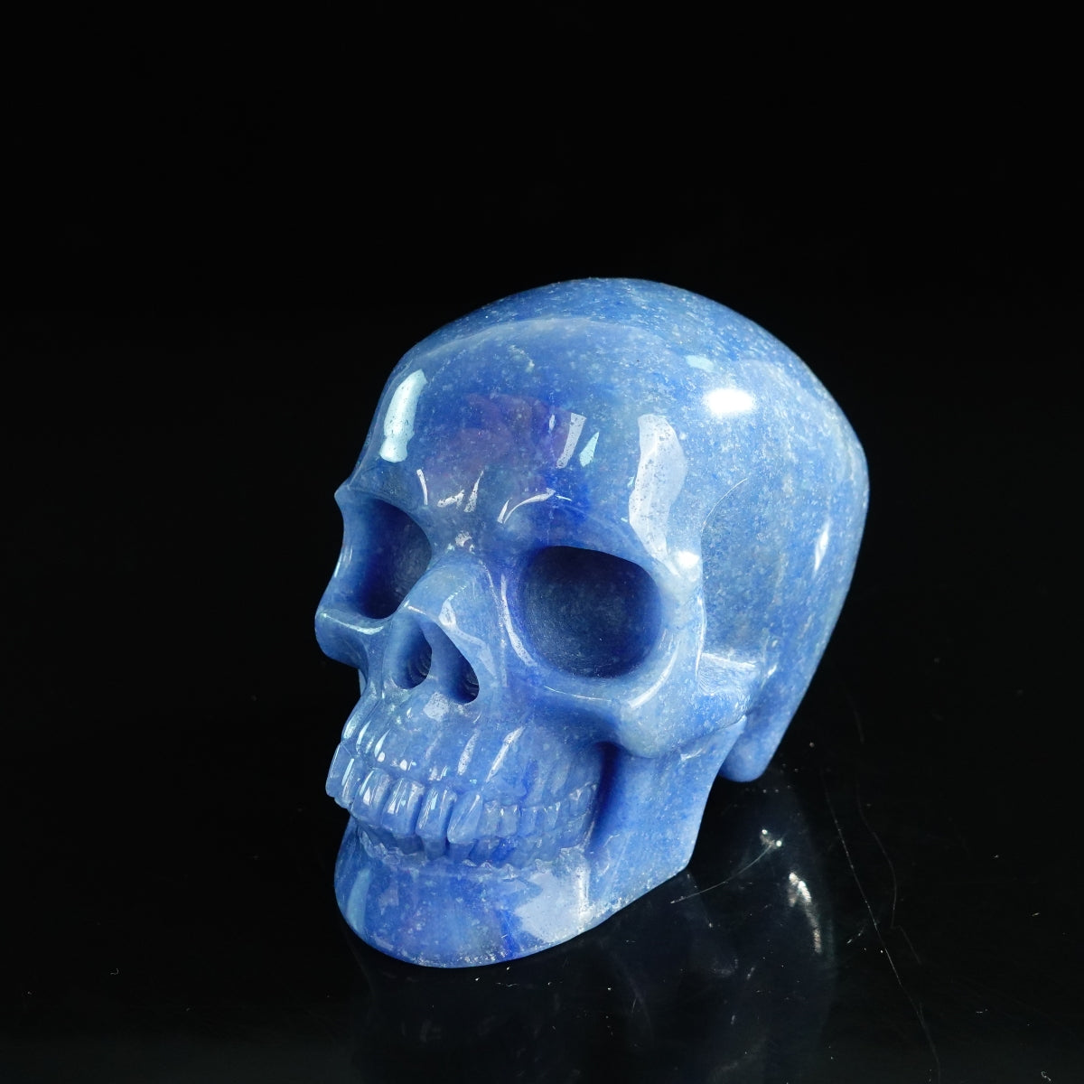 4.5" Blue Aventurine Crystal Skull Carving - Unique Piece #BA01